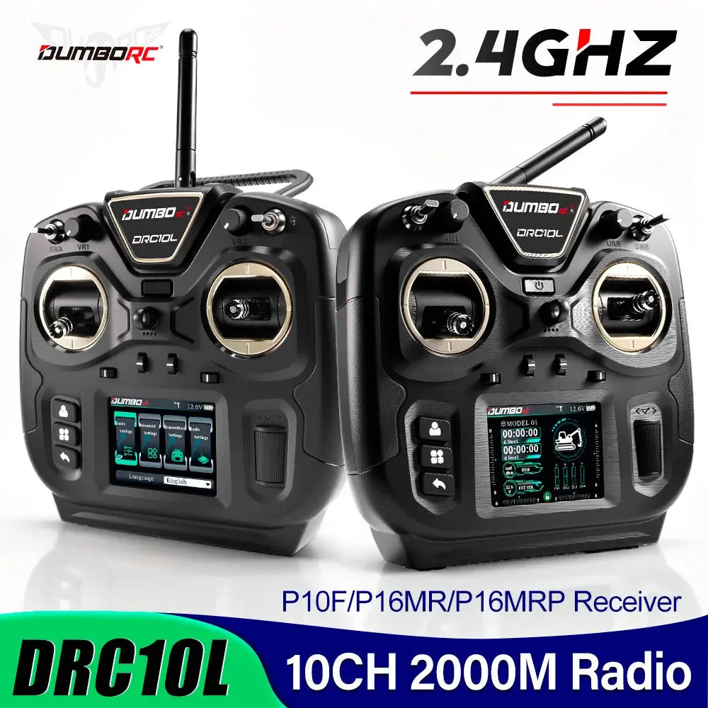 DUMBORC DRC10L 10-Channel RC Transmitter - Coach Mode, 20 Model Memory Random Recon