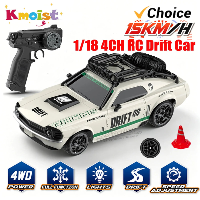 2026 New RC Car 1/18 Retro Remote Control Cars with Lights Racing Vehicle 2.4G Radio High Speed Drift Model Toys for Boys Gifts Random Recon