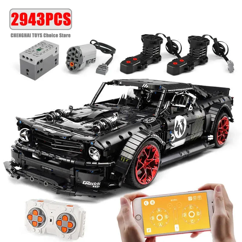 2943pcs City Technical APP Remote Control Mustang Racing Car Building Blocks Model MOC-22970 Bricks Adults Toys Kids Gifts 13108 Random Recon - Random Recon