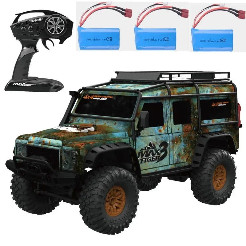 ingress protection Rc Max Tiger3 4X4 Crawler Rally Electric car 1:10 2.4G Rocket Damping  All Terrain Cross-Country RC Car Gift