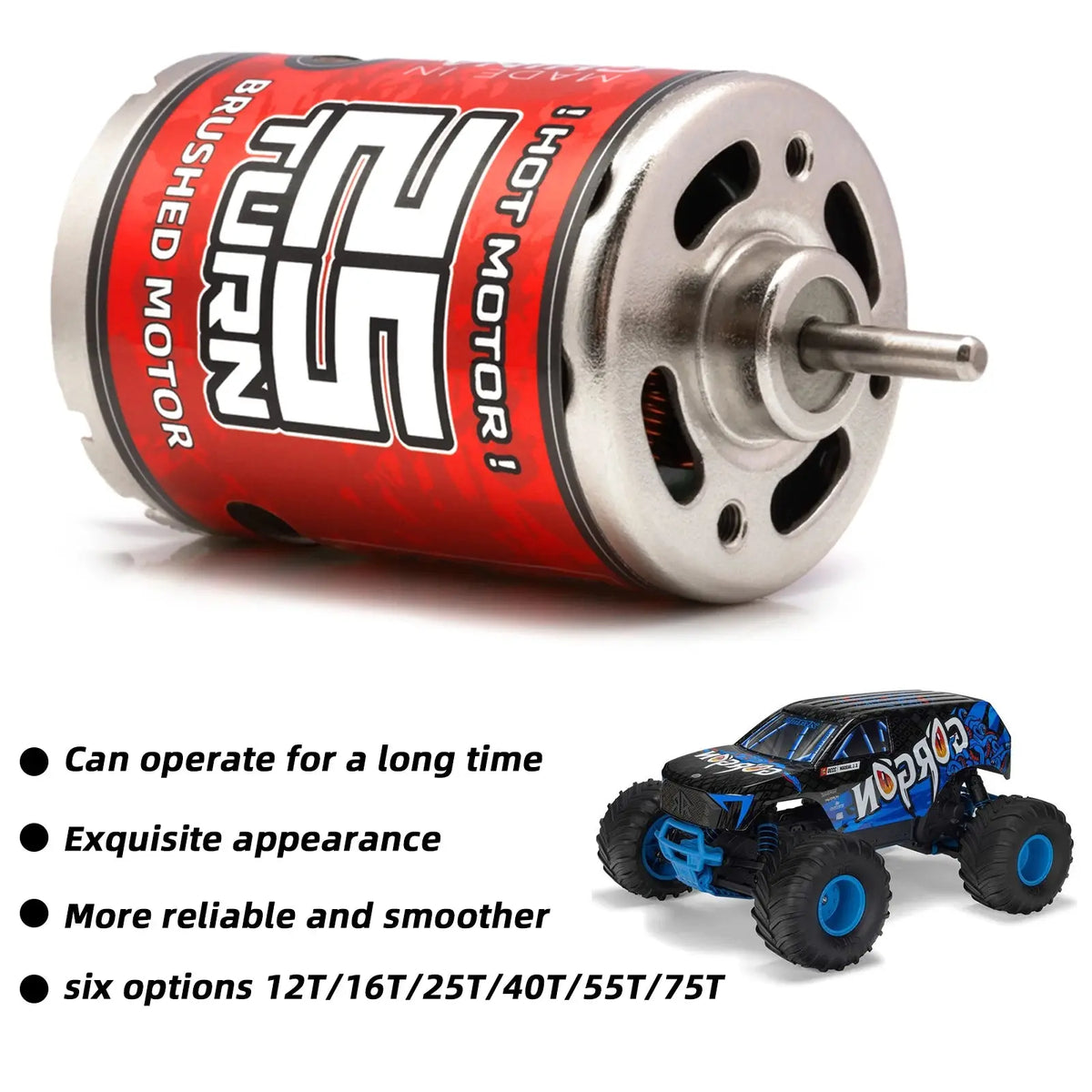 RCXAZ 540 Brushed Motor Matched AEY60 Bidirectional 60A Brushed ESC Combo, RC Upgrade Mod Kit For 1/10 RC Vehicle Arrma Traxxas HSP Redcat RC4WD Tamiya Axial SCX10 D90 1/10 RC Crawler Offroad Truck Buggy - Random Recon