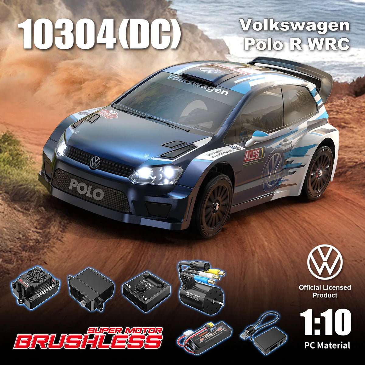 MJX 10303 Brushless Remote Control Rally Car 1/10 Scale High Speed Drift Off Road 80A Pc Material Citroen C3 Wrc For Adult