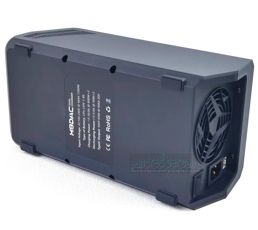 ToolkitRC M8DAC intelligent charger 2-channel 1-8S IPS display AC 1200W 50A 30A model car 1/5 1/6 1/7 fast charging