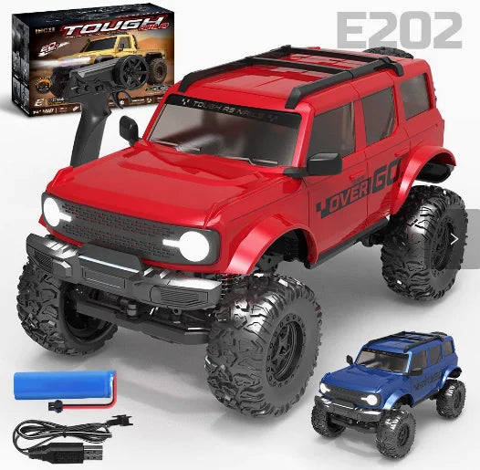 E201 1/20 Rc Car E202 Full Proportion 4WD Tough Wild 20km/h High-speed Rock Climbing Off-road Vehicle Children's Car Toy Gift