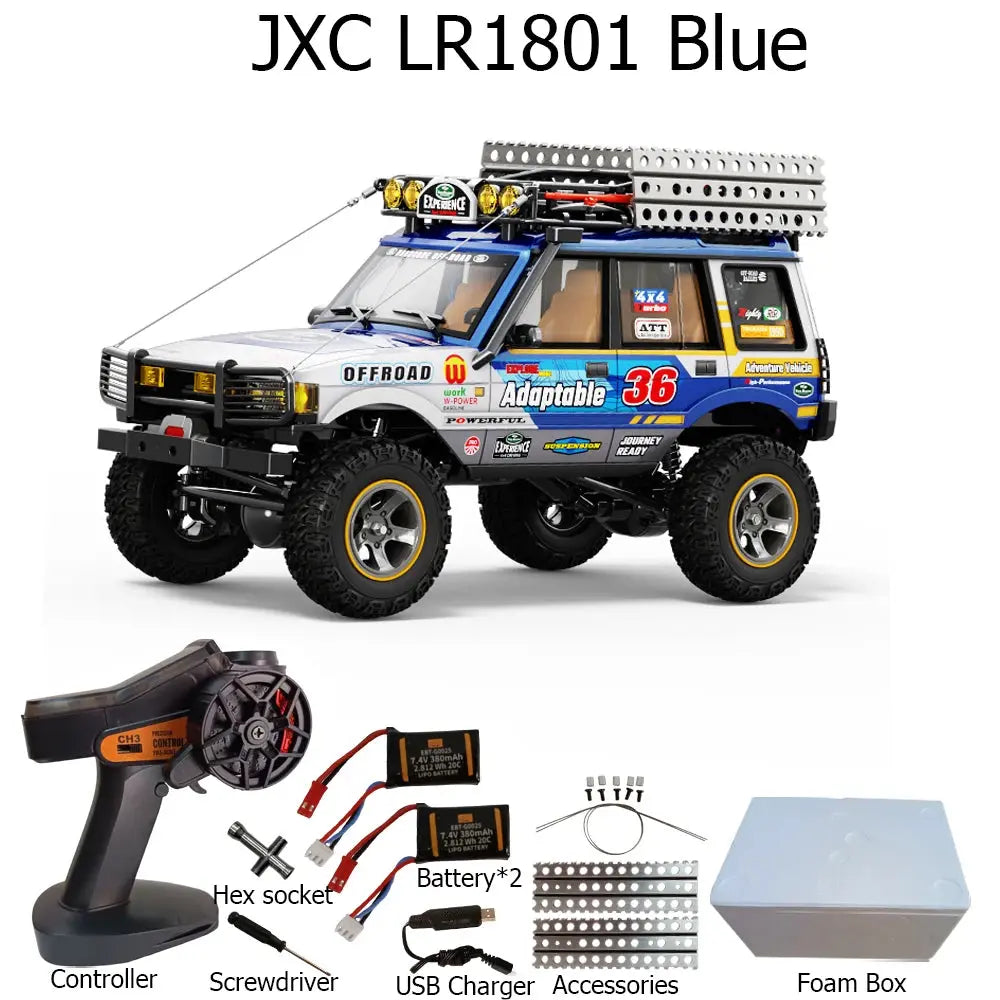 JXC LR1801 1/18  RC Car 4WD 2.4G Remote Control Car Full Proportion Dual Speed Simulation LED Climbing Off-road RC Toy As Gift Random Recon - Random Recon