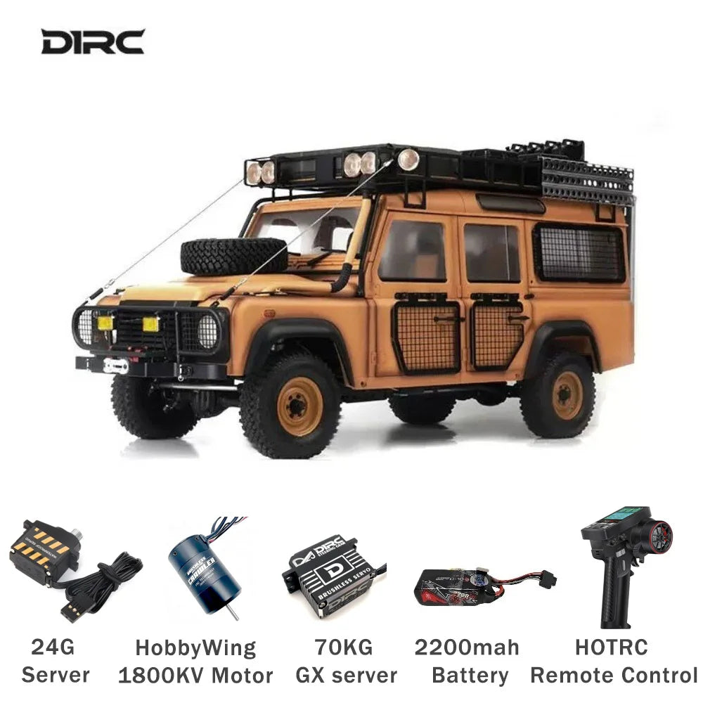 D1RC D110 1/10 RC 4WD Off-road Simulation Remote Control Climbing Car Metal Frame Handmade Old Model