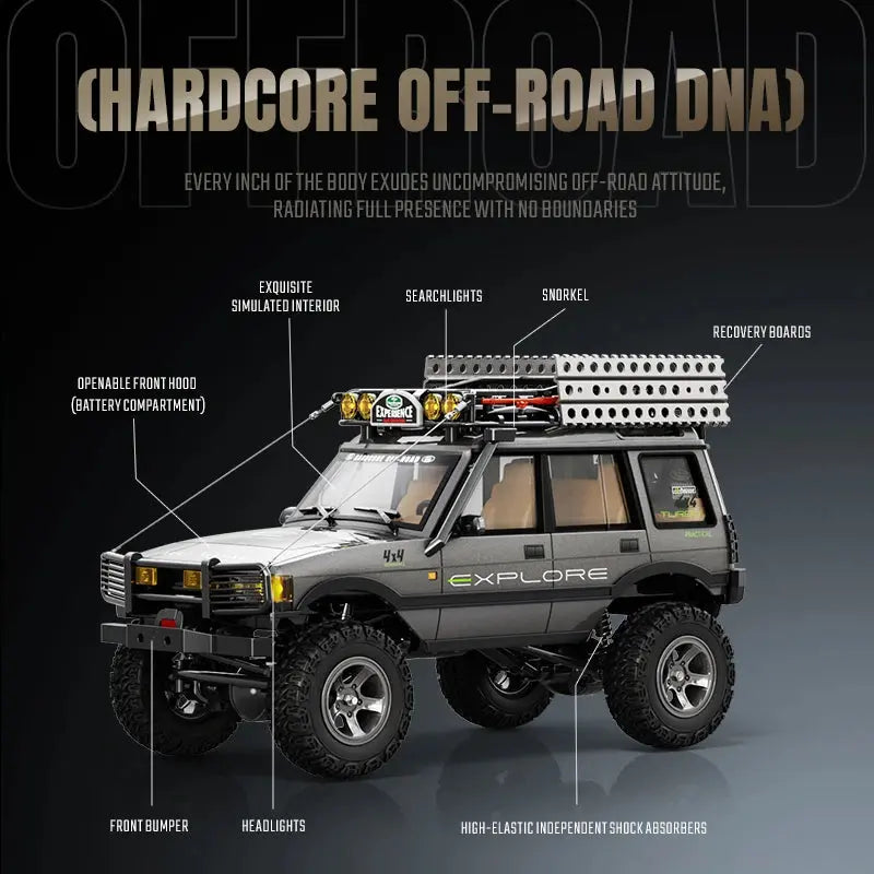 JXC LR1801 1/18  RC Car 4WD 2.4G Remote Control Car Full Proportion Dual Speed Simulation LED Climbing Off-road RC Toy As Gift Random Recon - Random Recon