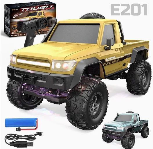E201 1/20 Rc Car E202 Full Proportion 4WD Tough Wild 20km/h High-speed Rock Climbing Off-road Vehicle Children's Car Toy Gift