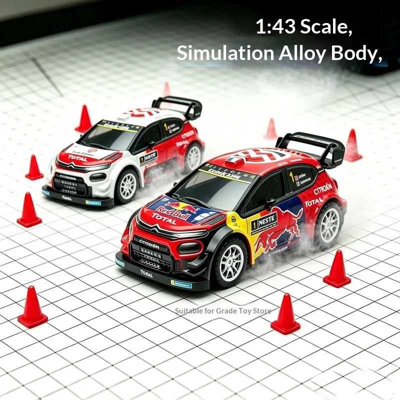 Citroen 1 43 Scale Alloy Mini Rc Remote Control Car Gyroscope Servo Drift Rally Racing Model Desktop Hobby Gift For Men