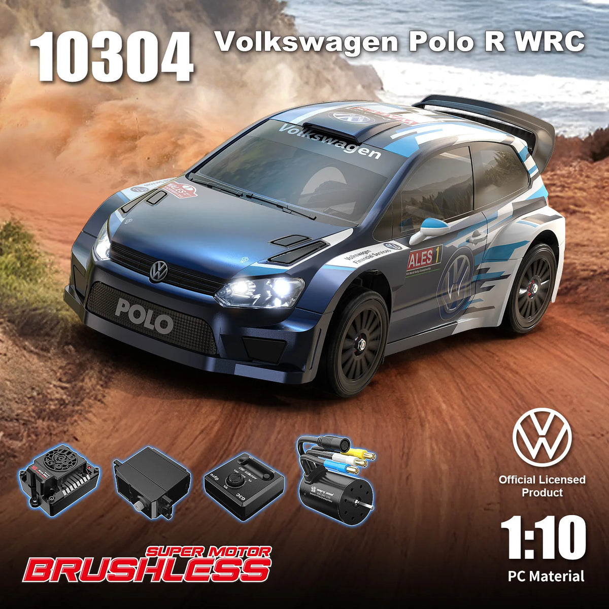 MJX 10303 Brushless Remote Control Rally Car 1/10 Scale High Speed Drift Off Road 80A Pc Material Citroen C3 Wrc For Adult