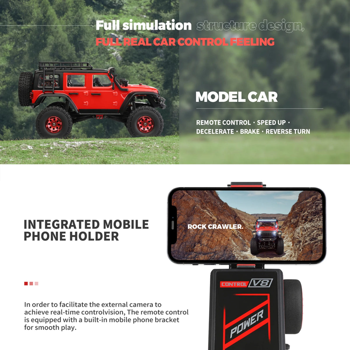 Wltoys 2428 1/24 RC Car 4WD Off-road Electric Crawler 130 Carbon Brush Motor 3KM/H Remote Control Car Toys for Boys Adults