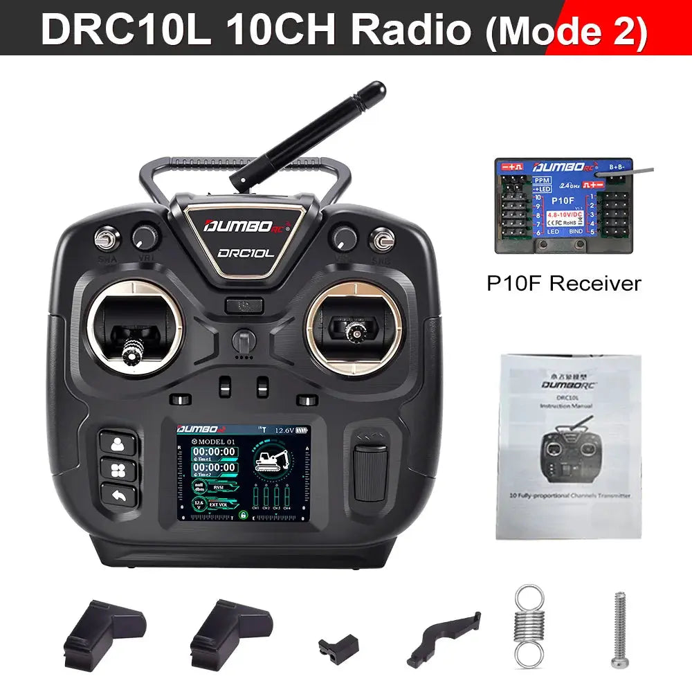 DUMBORC DRC10L 10-Channel RC Transmitter - Coach Mode, 20 Model Memory Random Recon