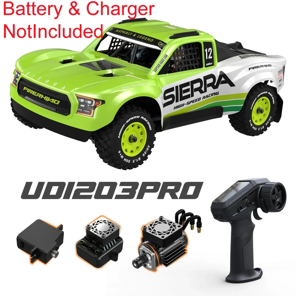 UDIRC 1203PRO 1/12 RC Short Course Truck - 3S Brushless 4WD RTR with Gyro Random Recon