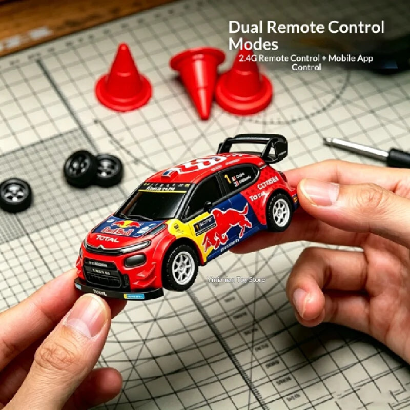 Citroen 1 43 Scale Alloy Mini Rc Remote Control Car Gyroscope Servo Drift Rally Racing Model Desktop Hobby Gift For Men