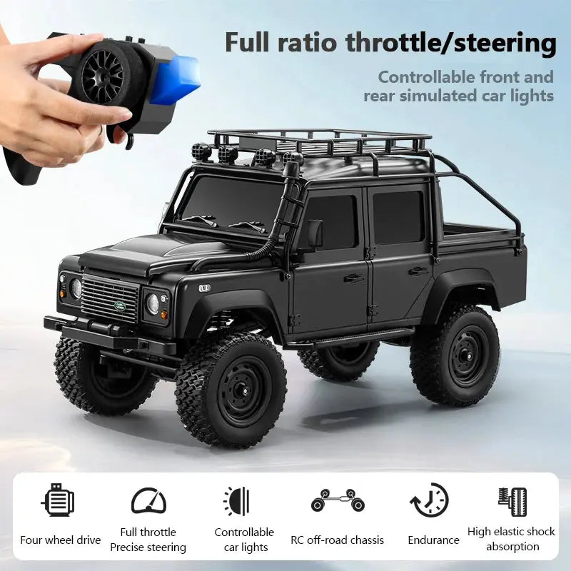 MN MODEL MN111 1/18 RC Car Model Pickup Remote Control Truck Toys With LED 4WD Climbing Off-Road Gifts All Terrain Crawler Random Recon