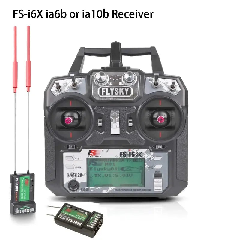FLYSKY FS-i6x 2.4G 6/10CH  AFHDS 2A Radio RC Transmitter with IA6B or IA10B Receiver for RC Airplane Helicopter FPV Racing Drone Random Recon