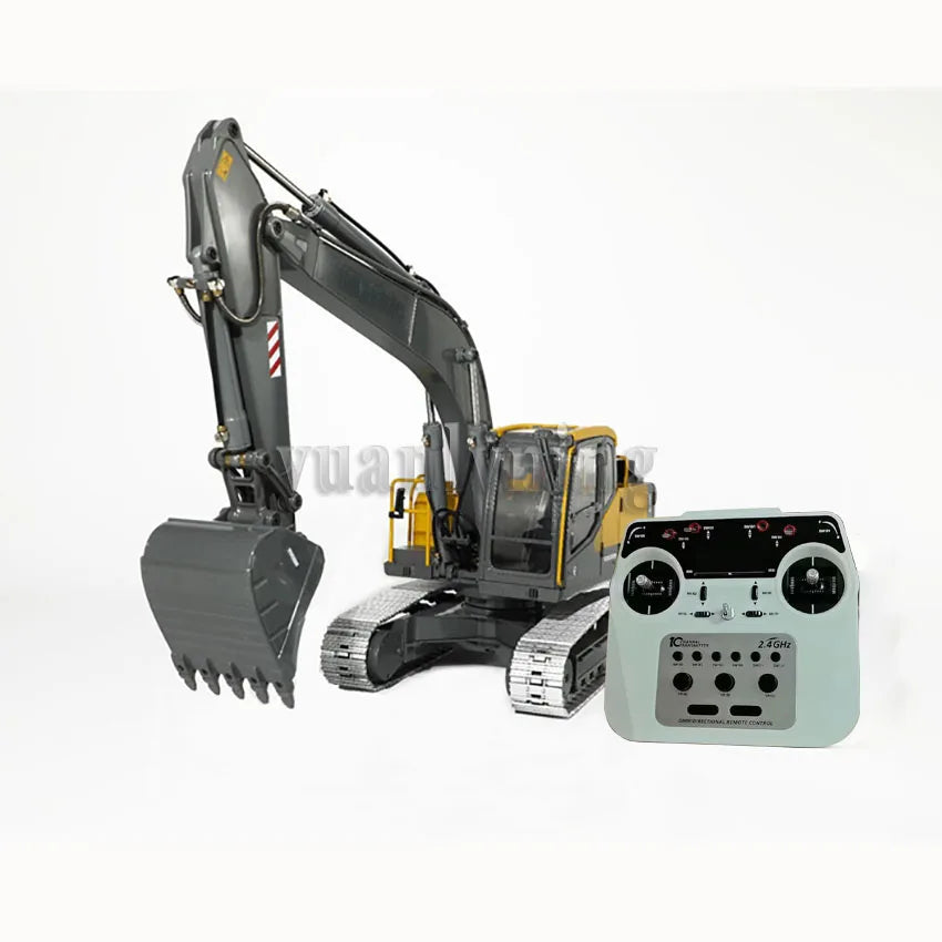 E010 Upgraded 1/14 Full Metal RC Excavator Alloy Construction Vehicle Electric Remote Control Engineering Truck Model Car Toy
