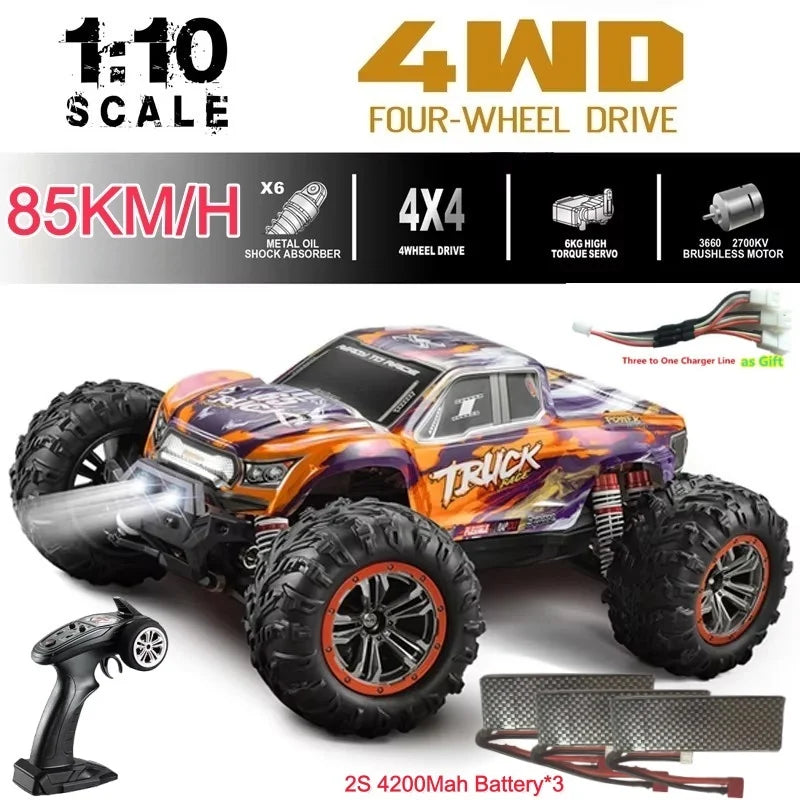 85KM/H High Speed Brushless RC Racing Car 2.4G 4WD1:10 Brushless Motor off-road climbing Vehical Rc Drift Car Boy Kid Car Gifts