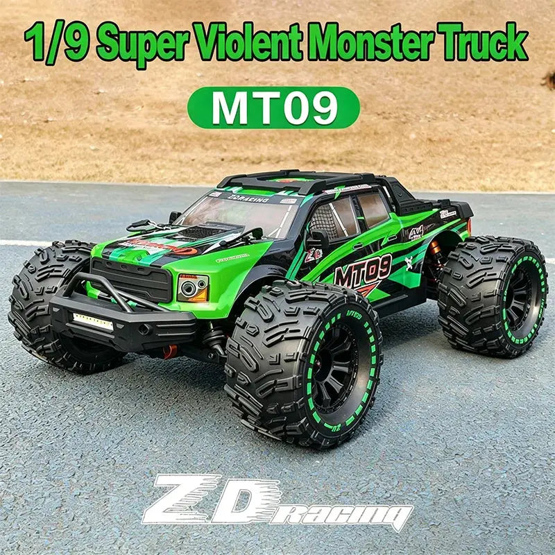 ZD Racing 1:9 SCALE MT09 4WD Brushless Super Monster Truck 3S/4S 80KM+ RC High-Speed Off-Road Vehicle With Battery RTR Version Random Recon