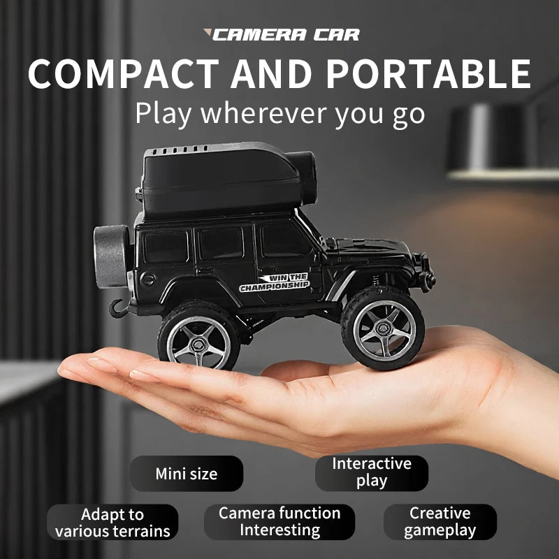 1:64 Mini Alloy RC Car, 2.4GHz Rear Drive Desktop Off-Road Toy Car with Camera, Christmas & Birthday Gift for Kids