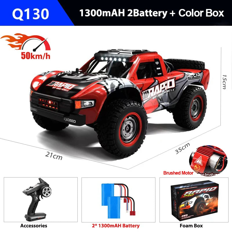 1/14 4WD RC Car 50KM/H High Speed Drift Pickup 2.4G Off-road Brushed Remote Control Vehicle Truck Model Adults Toys