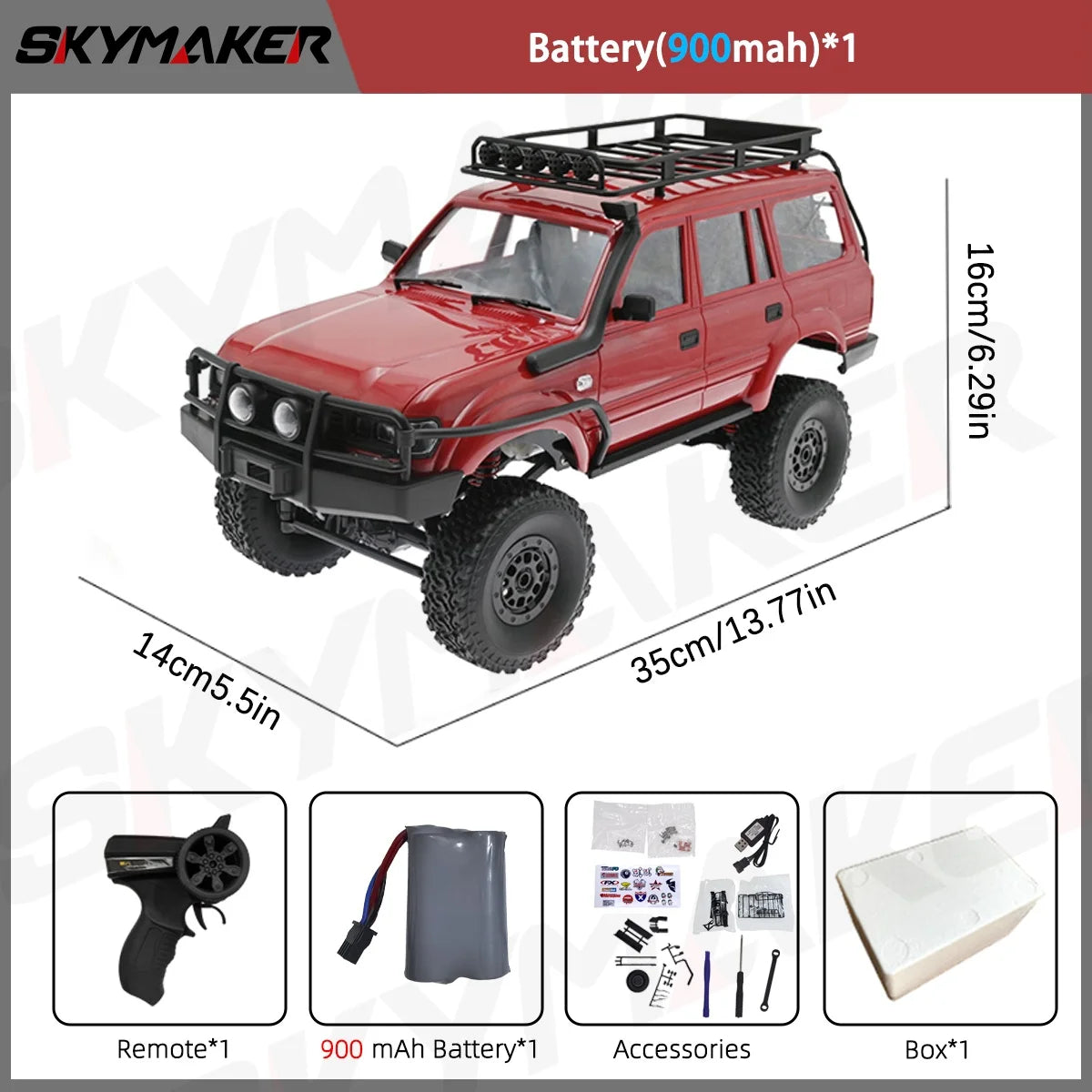 WPL C54 C54-1 1/16 RC Car LC80 Model 2.4G 4WD Off Road Remote Control LED Climbing RC Truck Electric Toy Car Gift for Boy