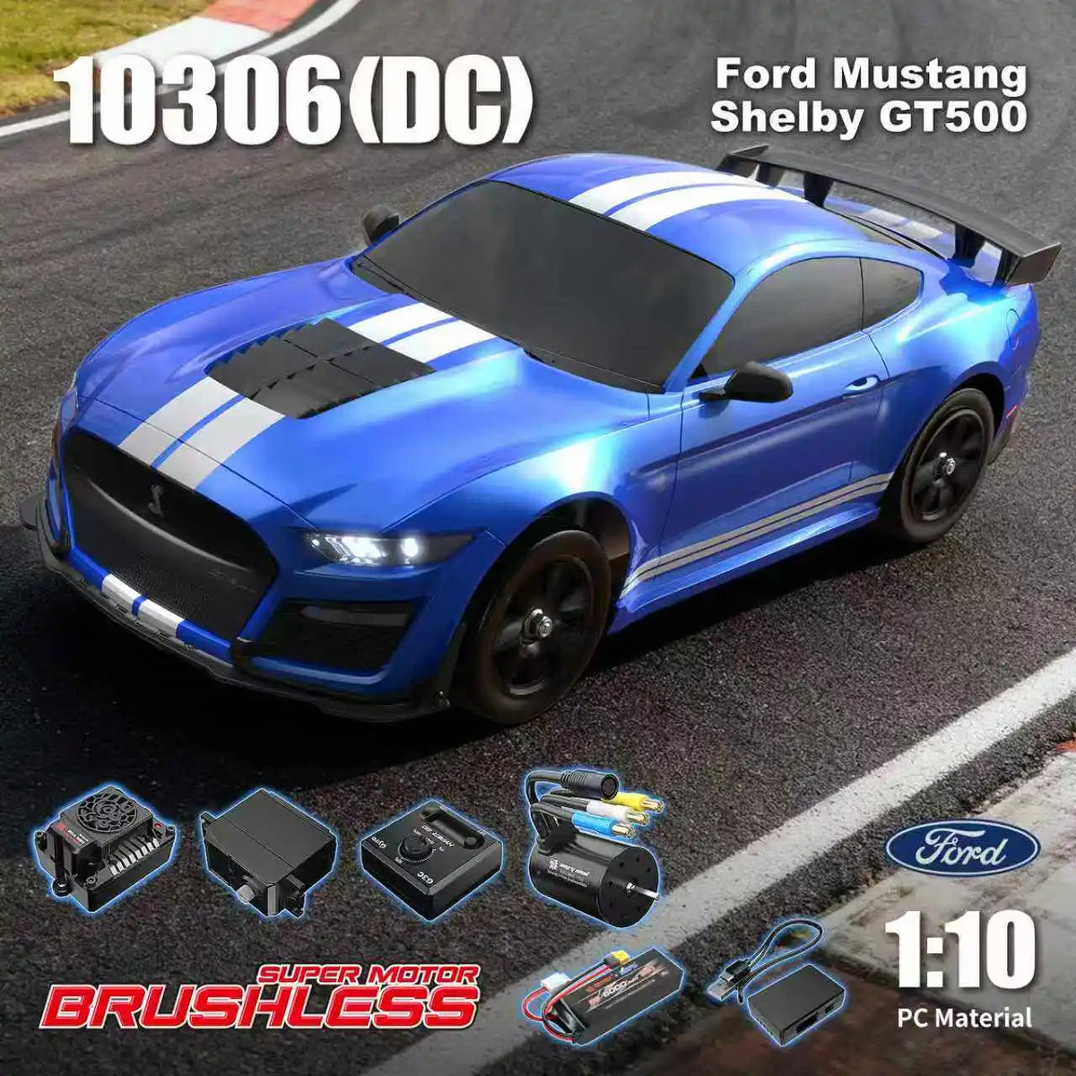 Mjx Rc 10306 Ford Mustang Shelby Gt500 1 To 10 Scale Brushless High Speed Rc Drift Rally Remote Control Car Model For Adult