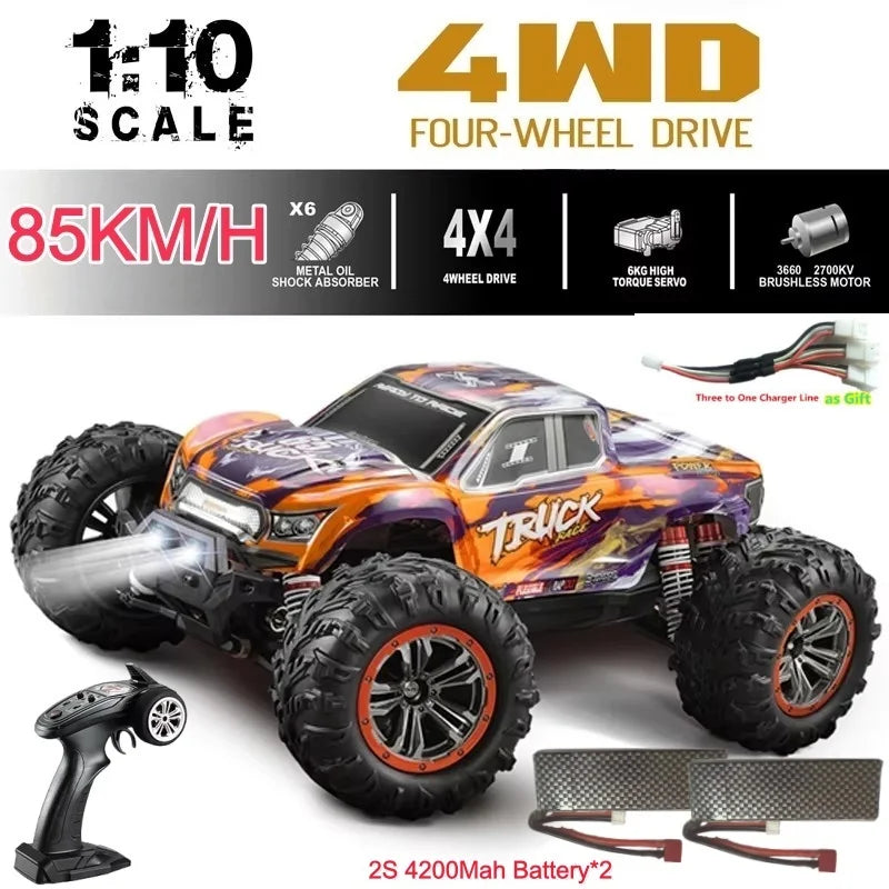 85KM/H High Speed Brushless RC Racing Car 2.4G 4WD1:10 Brushless Motor off-road climbing Vehical Rc Drift Car Boy Kid Car Gifts