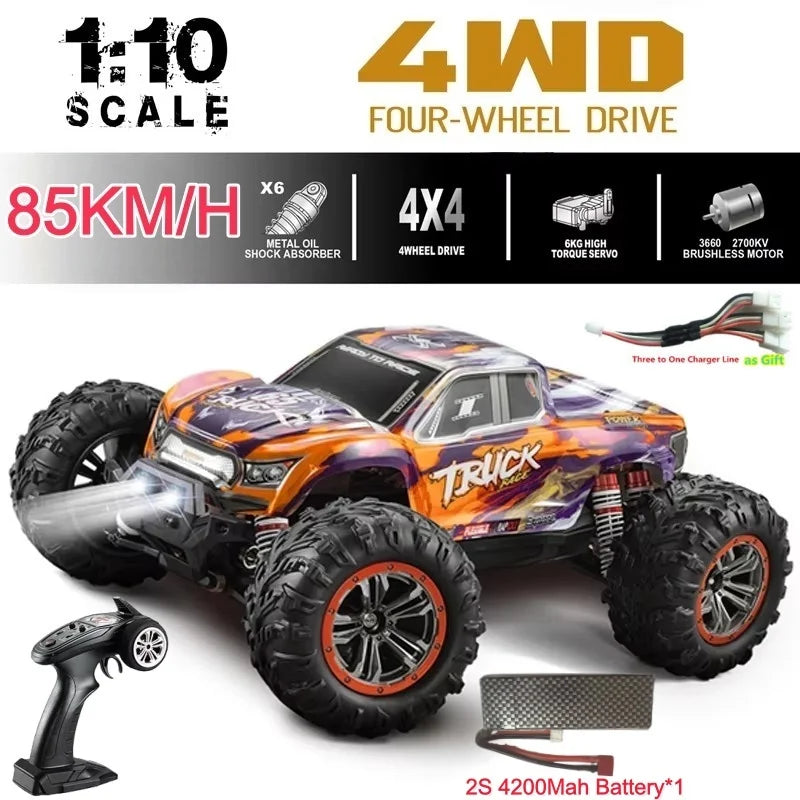 85KM/H High Speed Brushless RC Racing Car 2.4G 4WD1:10 Brushless Motor off-road climbing Vehical Rc Drift Car Boy Kid Car Gifts