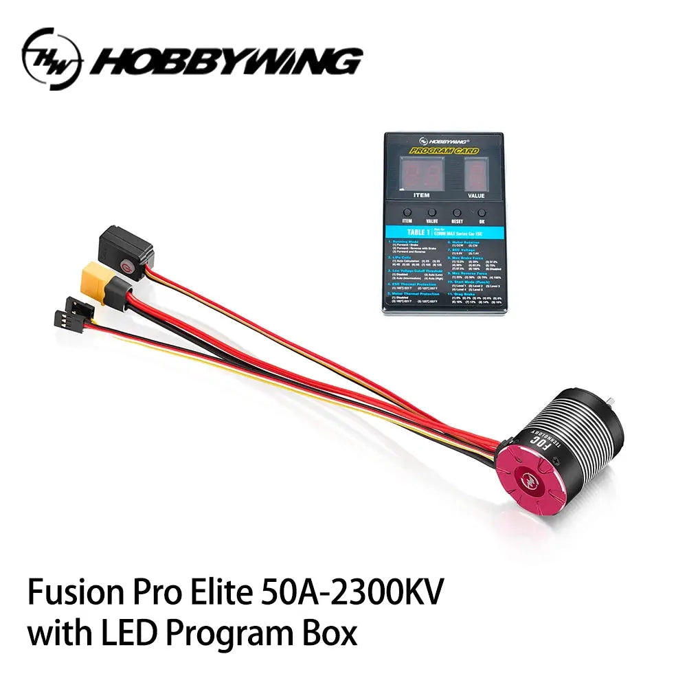 HOBBYWING QuicRun Fusion Pro Elite 50A 2300KV Sensored Brushless Integrated ESC Motor for 1/10 RC Model Car Crawler Accessories Random Recon