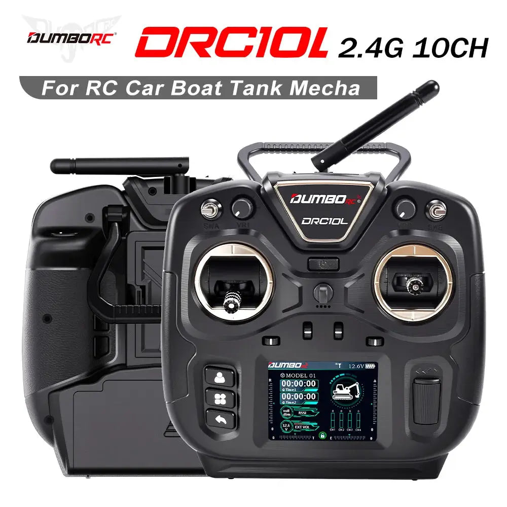DUMBORC DRC10L 10-Channel RC Transmitter - Coach Mode, 20 Model Memory Random Recon
