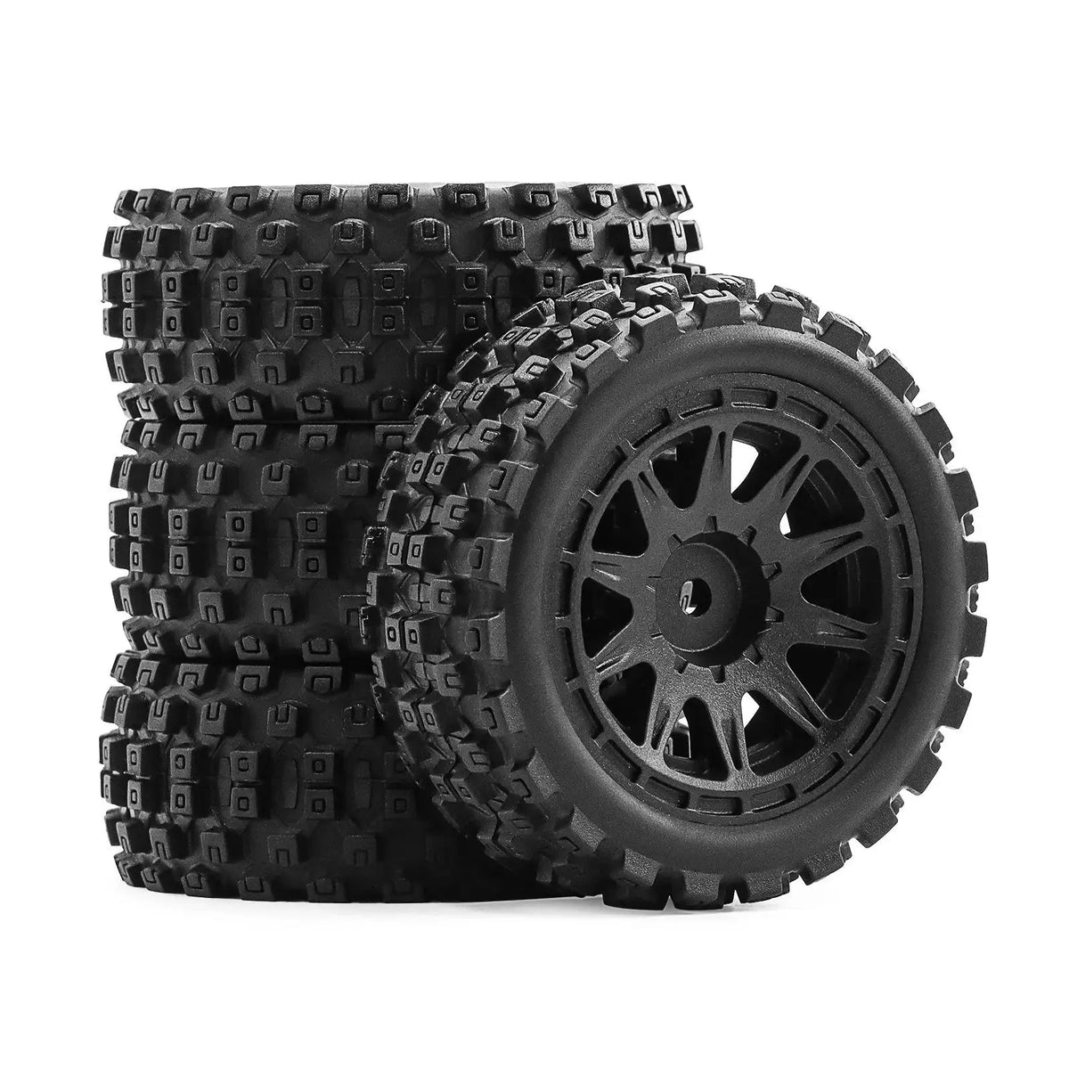 Random Recon ARRMA 1/18 2S TYPHON GROM ARA2106 Wheel Hub and Chocolate Tread All-Terrain Tires Set Upgrade W213 - Random Recon