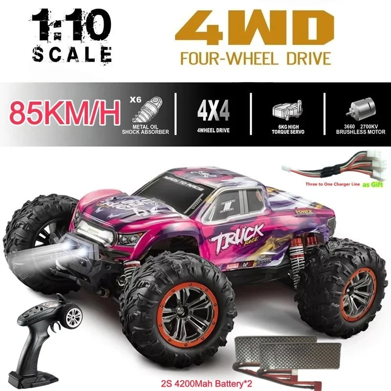 85KM/H High Speed Brushless RC Racing Car 2.4G 4WD1:10 Brushless Motor off-road climbing Vehical Rc Drift Car Boy Kid Car Gifts