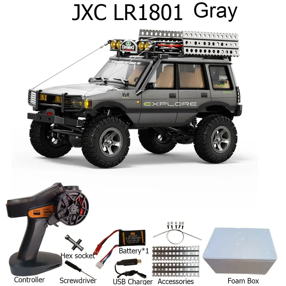 JXC LR1801 1/18  RC Car 4WD 2.4G Remote Control Car Full Proportion Dual Speed Simulation LED Climbing Off-road RC Toy As Gift Random Recon - Random Recon