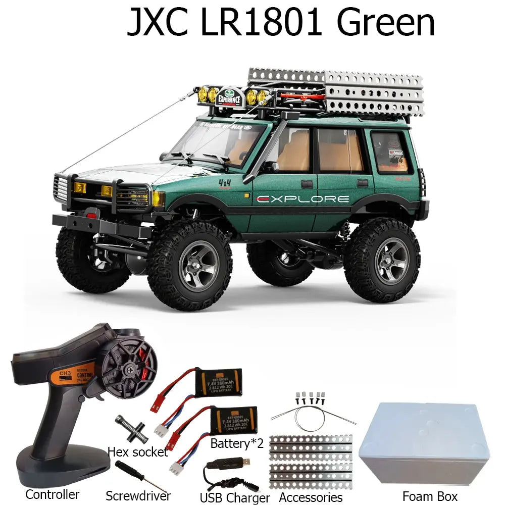 JXC LR1801 1/18  RC Car 4WD 2.4G Remote Control Car Full Proportion Dual Speed Simulation LED Climbing Off-road RC Toy As Gift Random Recon - Random Recon