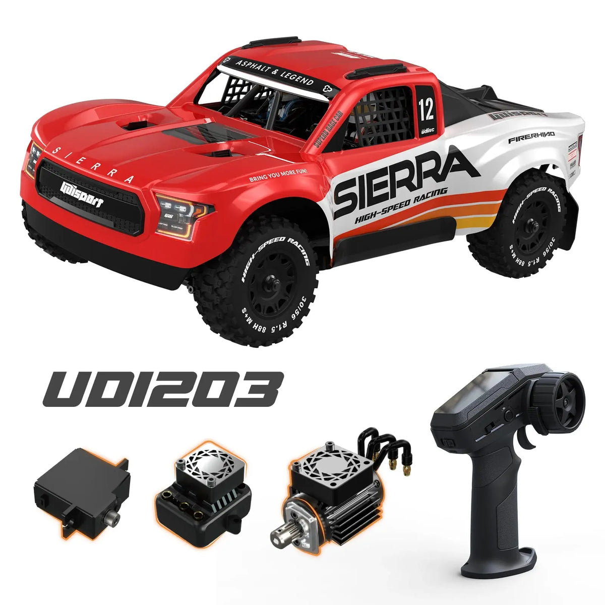 UDIRC 1203PRO 1/12 RC Short Course Truck - 3S Brushless 4WD RTR with Gyro Random Recon