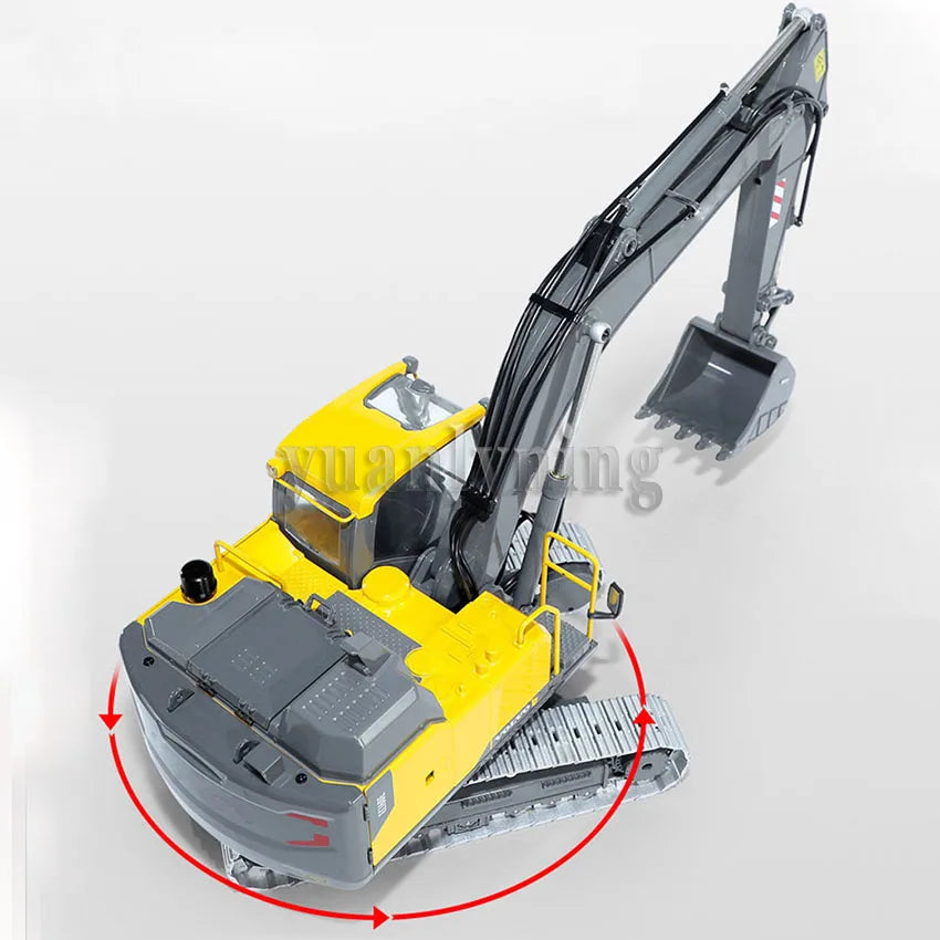E010 Upgraded 1/14 Full Metal RC Excavator Alloy Construction Vehicle Electric Remote Control Engineering Truck Model Car Toy