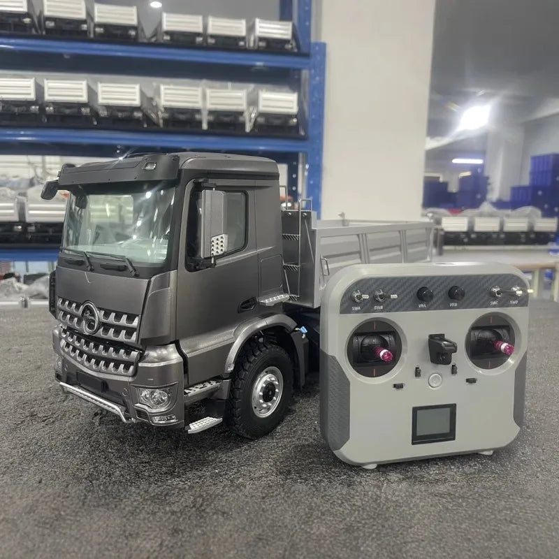 1/14 RC Electric Dump Truck 6x6 with Screw Lifting Two-Speed Shift Lighting and Sound Effects  RTR Remote Control Toy Car