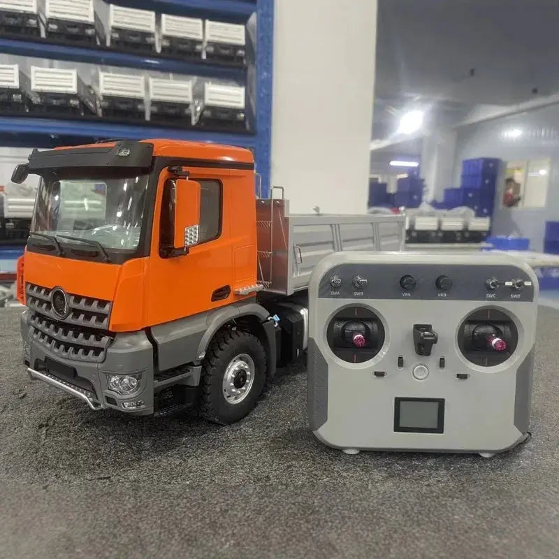 1/14 RC Electric Dump Truck 6x6 with Screw Lifting Two-Speed Shift Lighting and Sound Effects RTR Remote Random Recon