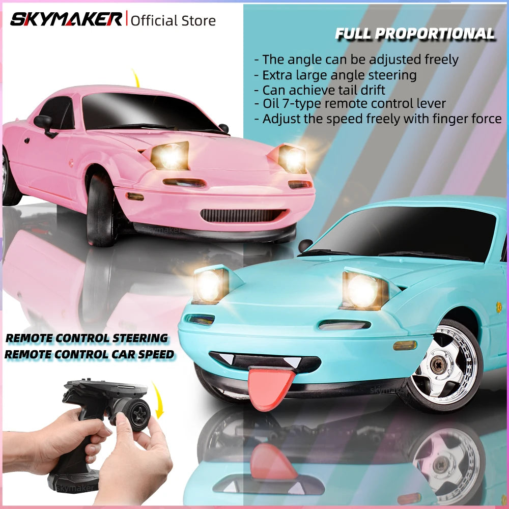 LDRC 1/18 RC Drift Car LD1804 Mazda MX5 2.4GHz with ESP Gyro LED Lights Full Scale Skymaker RC Toy Racing Cars For Kids Toy Gift
