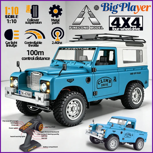 SG1009 SG1010 1/10 4WD RC car Defender RTR 2.4GHz Remote Control Off-Road Truck with LED Lights Metal Chassis Climbing Car Gift