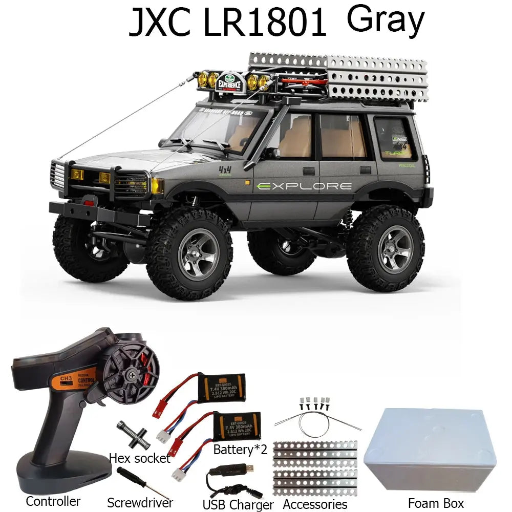 JXC LR1801 1/18  RC Car 4WD 2.4G Remote Control Car Full Proportion Dual Speed Simulation LED Climbing Off-road RC Toy As Gift Random Recon - Random Recon
