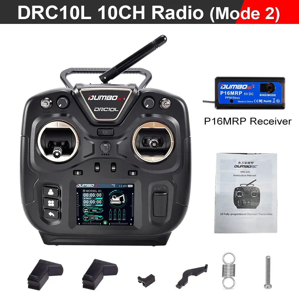 DUMBORC DRC10L 10-Channel RC Transmitter - Coach Mode, 20 Model Memory Random Recon