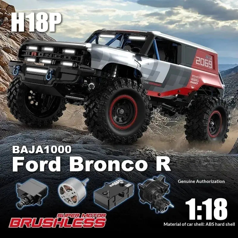 In Stock MJX H18P RC Remote Control Car Bronco 1：18 Scale Brushless 4WD Off Road Climbing Crawler ABS Hard Shell For Adult Hobby Random Recon