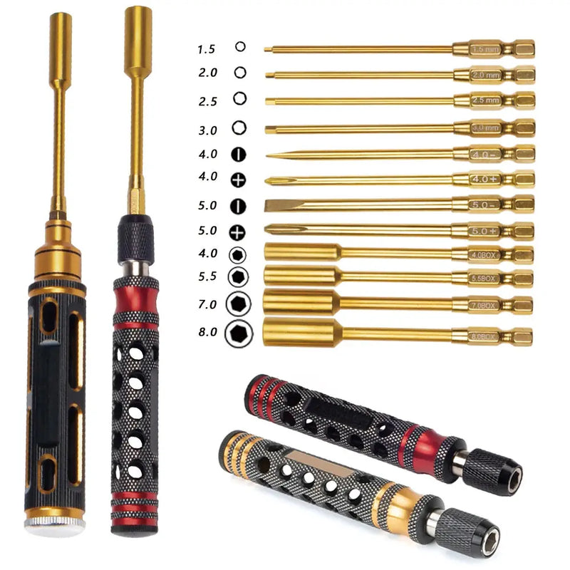 Hex Screwdriver Hexagon Screwdriver 1.5 2.0 2.5 3.0mm 6.35mm Quick Change Allen Key Hex Screws Wrench Tool for 1/8 1/10 RC Car SCX10 TRX4 Random Recon - Random Recon
