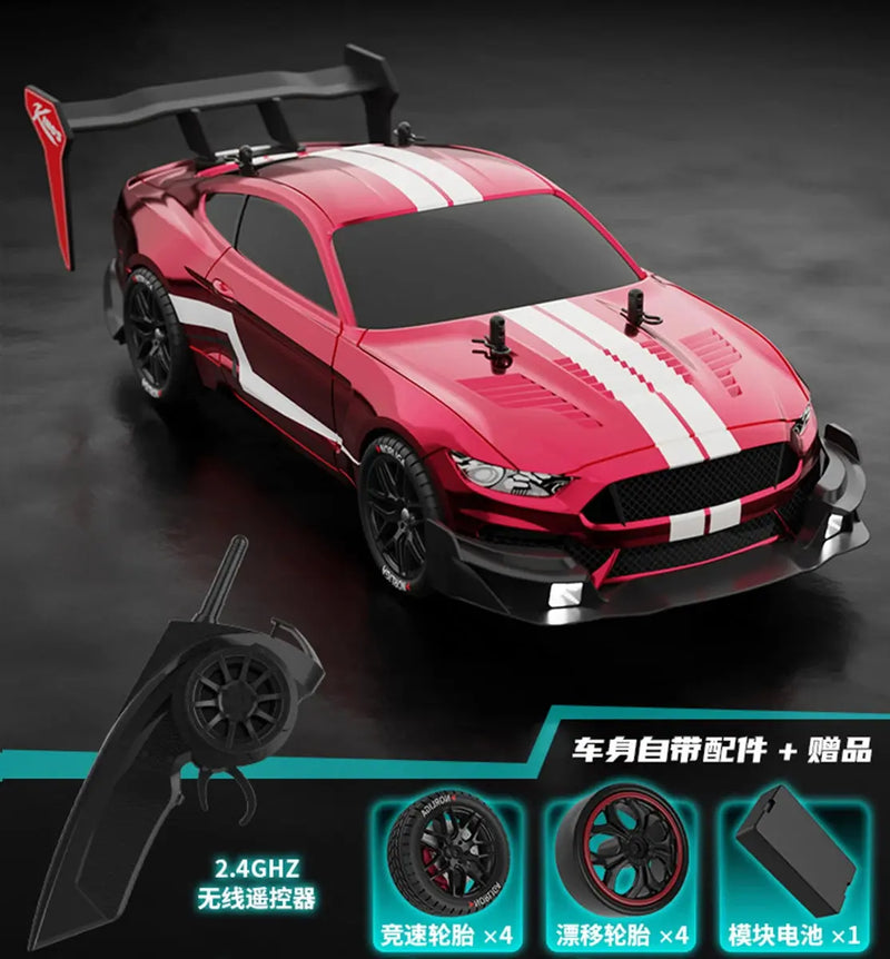 RTR MUSTANG 2.4G Drift Car 1:14 4WD Electric Remote Control Cars High Speed Racing Car RC Racing Car Toys for Children Random Recon