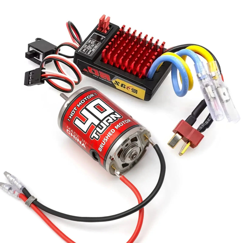 RCXAZ 540 Brushed Motor Matched AEY60 Bidirectional 60A Brushed ESC Combo, RC Upgrade Mod Kit For 1/10 RC Vehicle Arrma Traxxas HSP Redcat RC4WD Tamiya Axial SCX10 D90 1/10 RC Crawler Offroad Truck Buggy - Random Recon