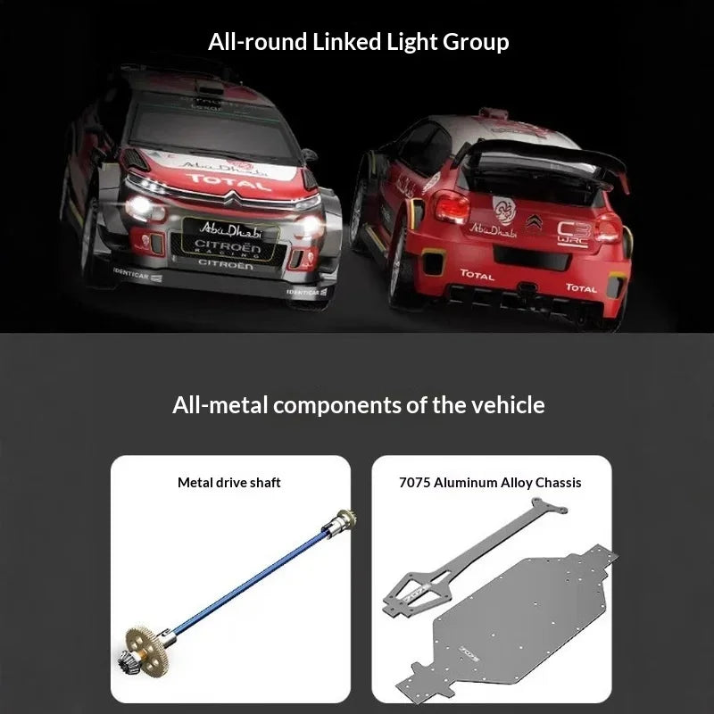 MJX 10303 Brushless Remote Control Rally Car 1/10 Scale High Speed Drift Off Road 80A Pc Material Citroen C3 Wrc For Adult