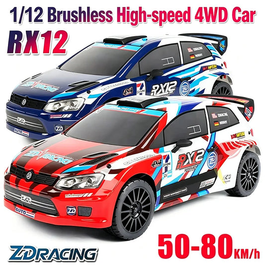 ZD RX12 1:12 RC Remote Control Rally Car 6-Channel 70KM/H Electric High-Speed Brushless 4WD Racing Car Remote Control Car RTR