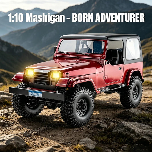 FMS ROCHOBBY 1:10 Mashigan RC Rock Crawler RS Red 4WD Remote Control Off-Road Vehicle Simulation Model Climbing Car RS